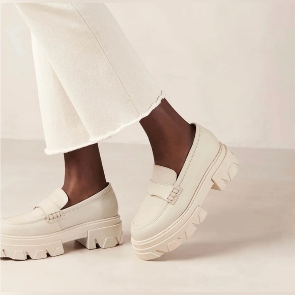 Alohas Trailblazer Platform Loafers - Cream Leather, 37 - Picture 2 of 12